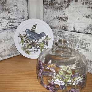 Glass Cloche Cheese Dome w/Wooden Base